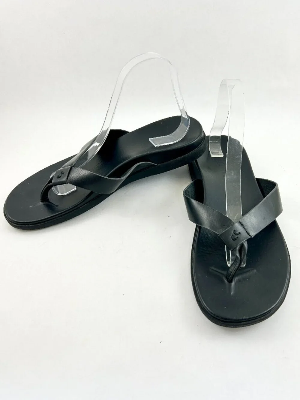 VIONIC Men's Elijah Leather Thong Flip Flop Sandals in Black 10